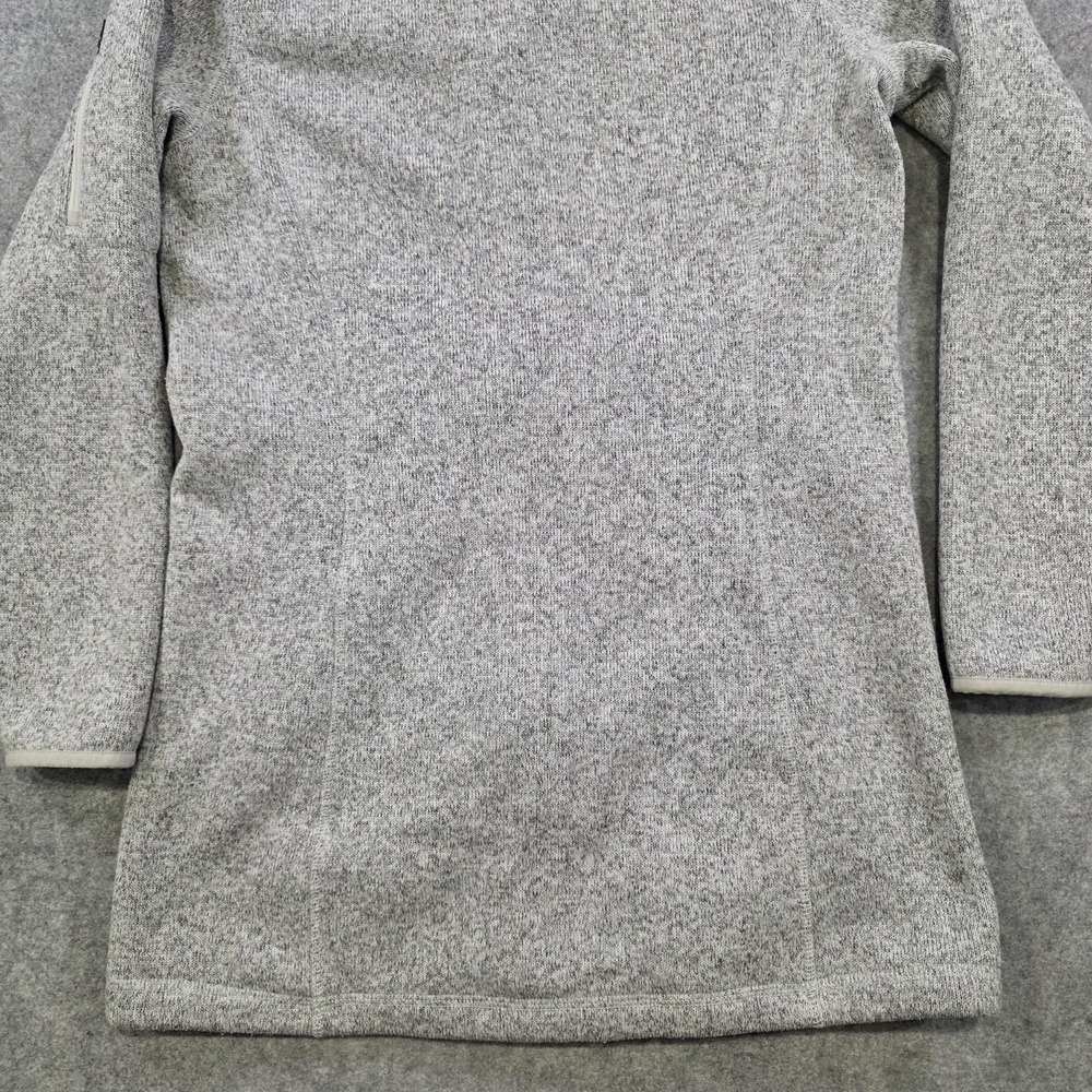 LL Bean Sweater Fleece Coat Womens Small Petite Gray Hooded Full Zip Jacket - Picture 13 of 15